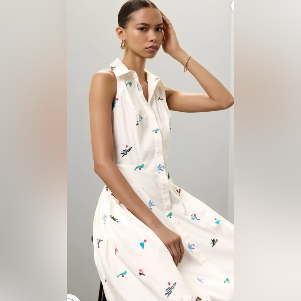Prabal Gurung sleeveless embroidered midi dress size 16. - Picture 5 of 10